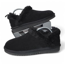 Koolaburra by UGG Advay Slip-on Faux Sherpa Suede Ankle Boots Black Women's 10
