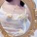 NEW 14K Gold Plated Diamond Pearl Moon Necklace