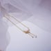 NEW 14K Gold Plated Diamond Pearl Moon Necklace