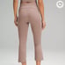 Lululemon Ribbed Softstreme Zip-Leg High-Rise Cropped Pant 25 Taupetastic Size 4