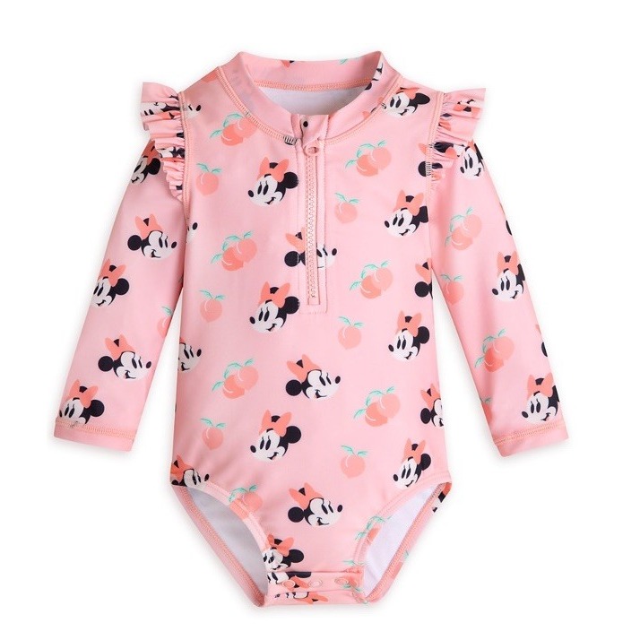 Disney Baby Minnie Mouse Girls One Piece Bathing Suit Sz 6-9 SPF 50+ Pink