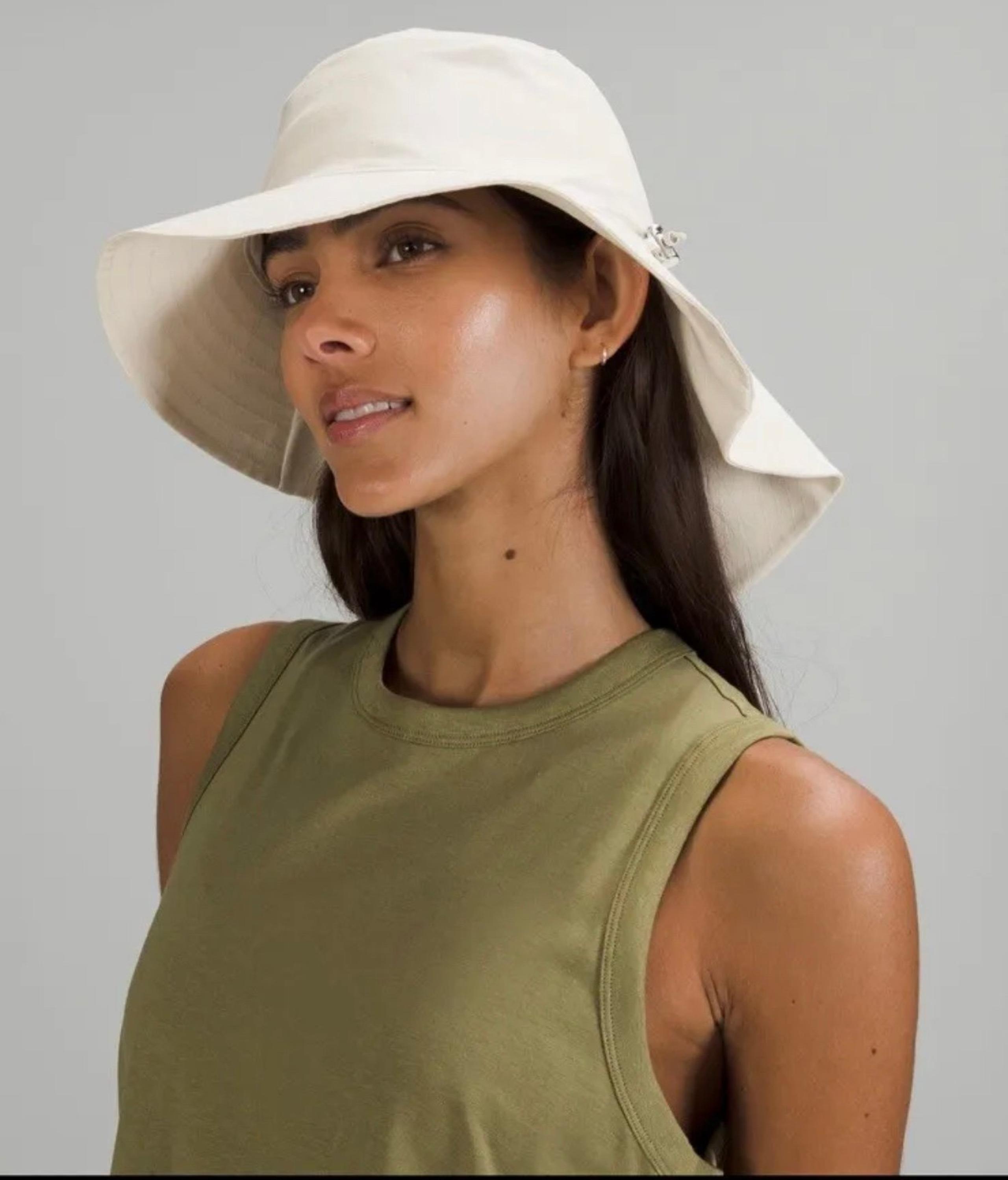 NWT Lululemon Cinchable Wide Brim Hat - White Opal Sz M/L