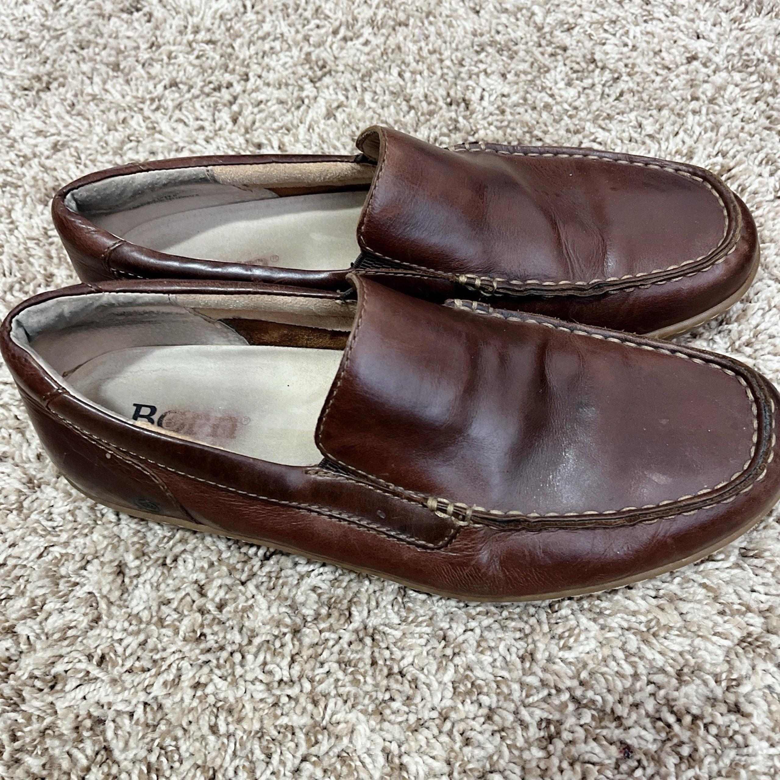 Born Men's Driving Leather Loafers Brown Size 11.5 Slip On Casual