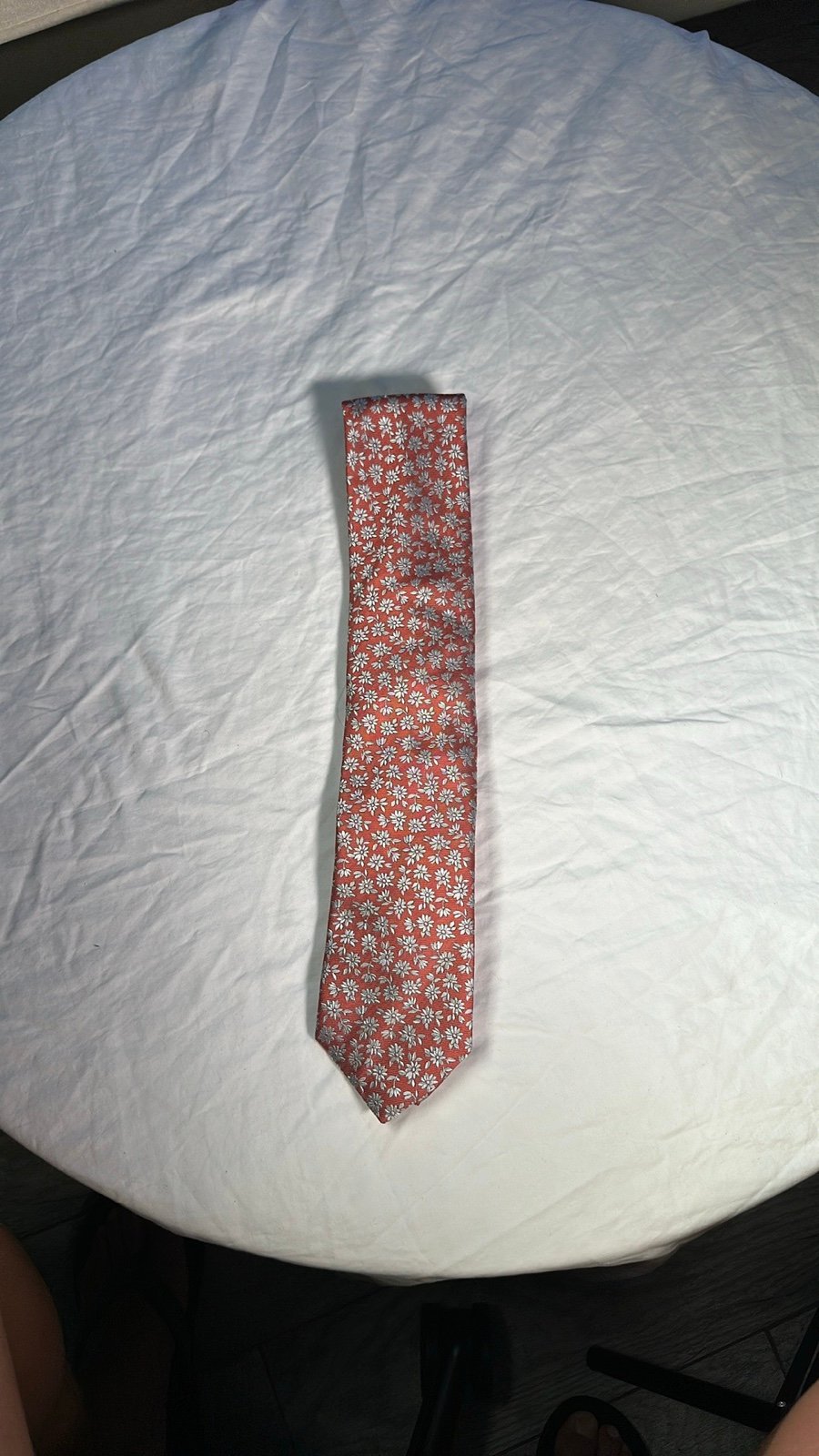 Eton red silk floral tie
