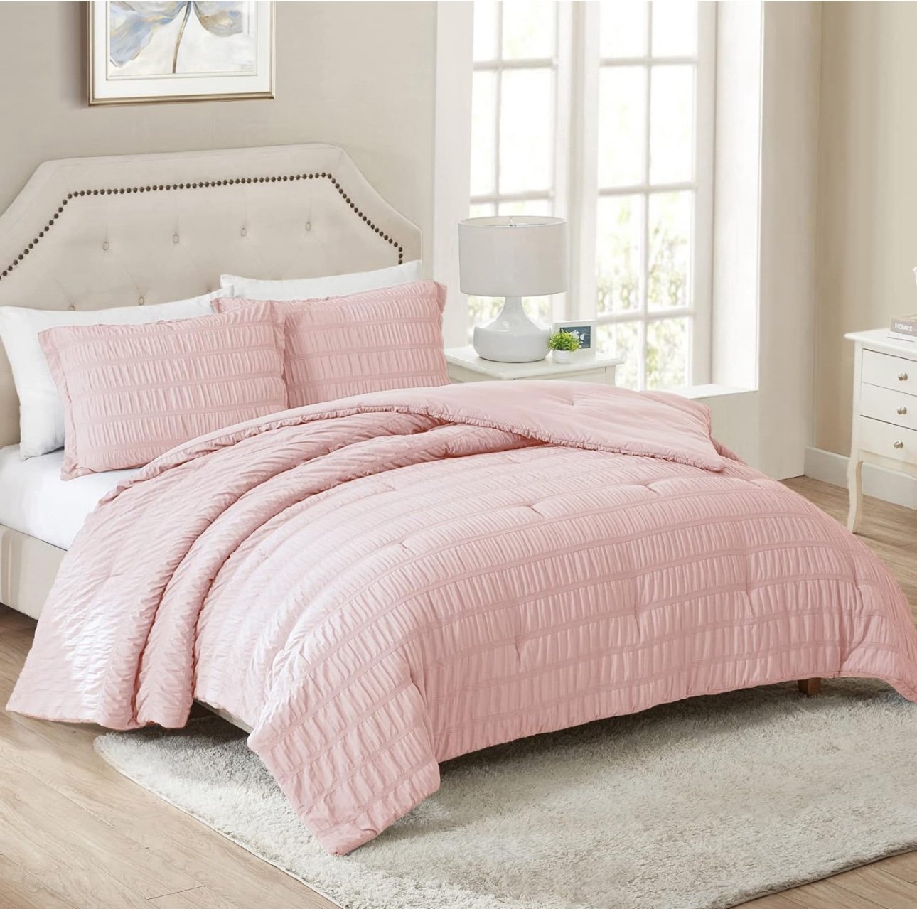 Queen Seersucker Comforter Set