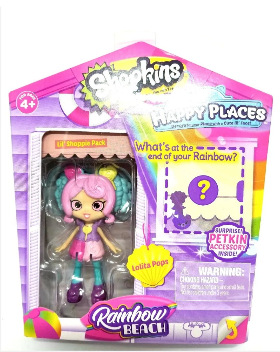 Lolita Pops Happy Places Shopkins Rainbow Beach Toy Doll Pack Set Lil Shoppie