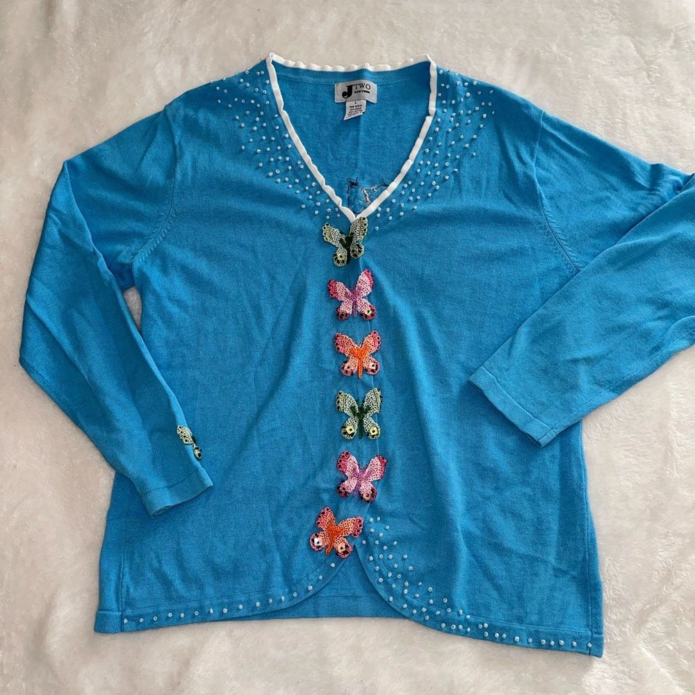 Vintage Jtwo butterfly cardigan