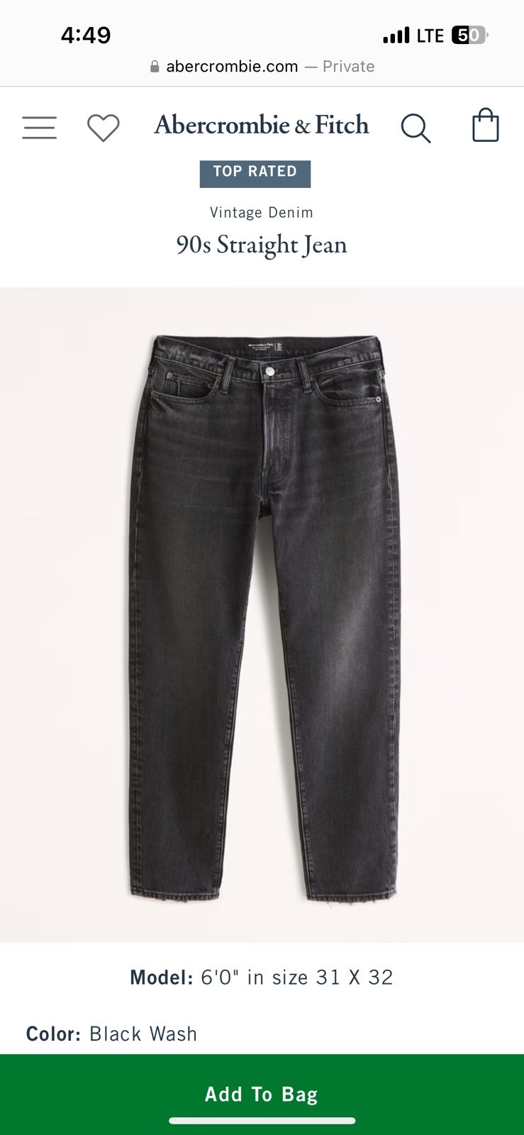 Abercrombie 90s straight jeans