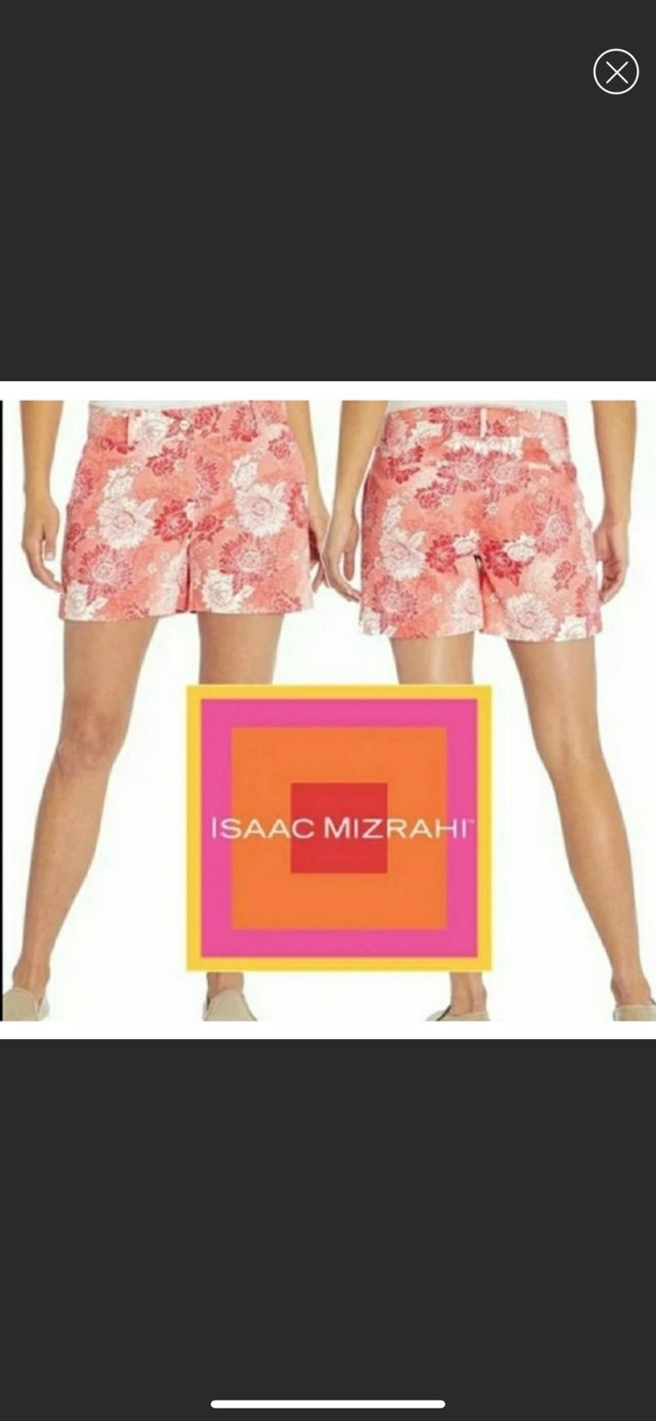 Isaac Mizrahi Tailored Black Camo Woven Stretch Chino Shorts 16