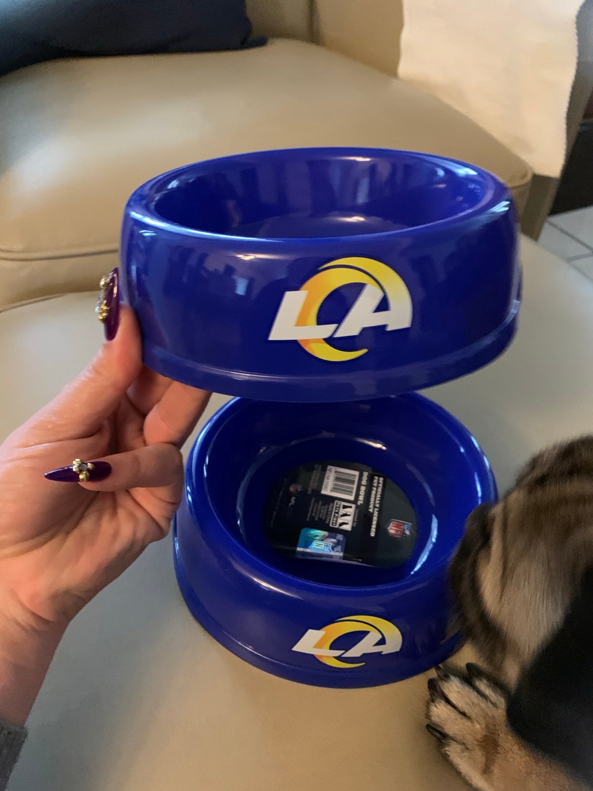 NFL official Los Angeles Rams Merch Dog Bowl set