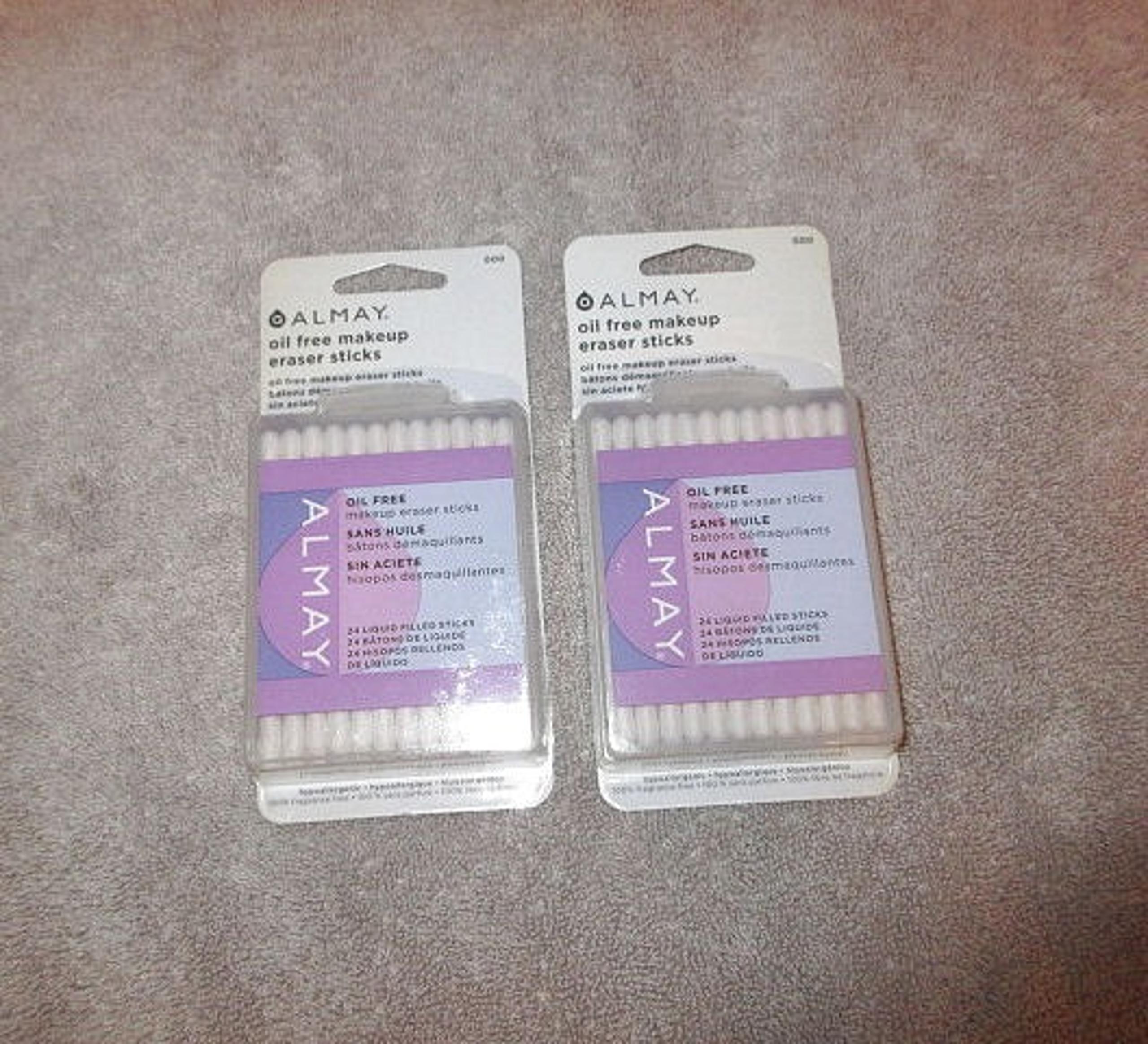Almay Makeup Eraser Sticks Gentle Oil Free Liquid Filled Gentle 2 Packs of 24 B