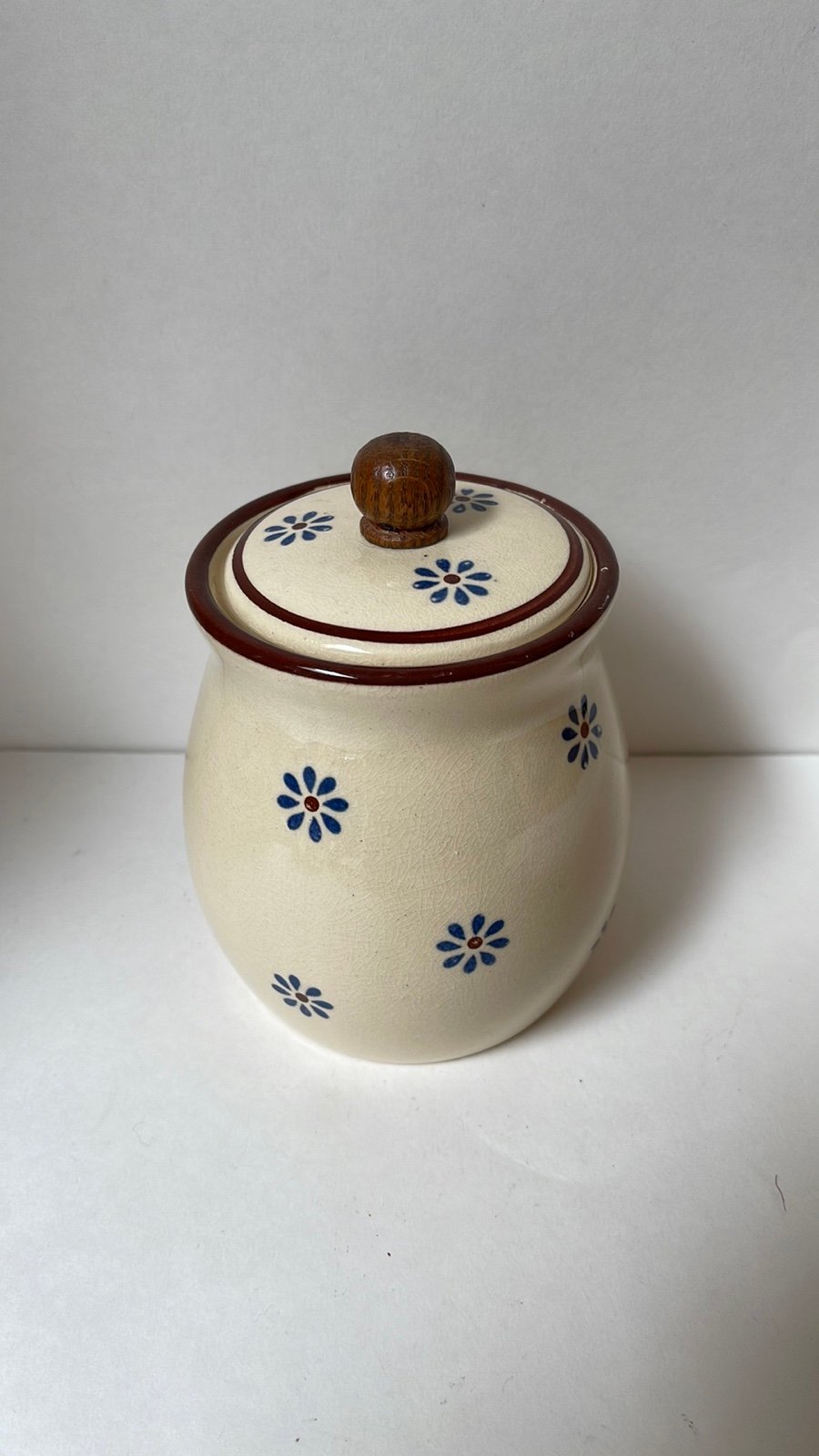 Gailstyn Sutton Bordeaux canister vintage pottery ceramics floral