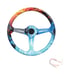 NEW JDM UNIVERSAL 350MM FIRE & WATER Acrylic Deep Dish 6 Holes Steering Wheel