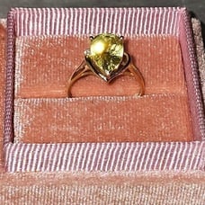 10k Gold Lemon Quatrz & Diamond Ring