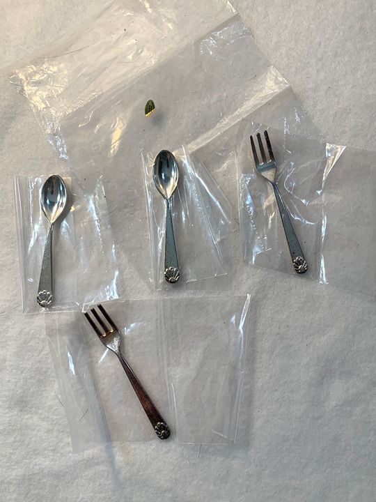 American Girl Doll SIlverware Spoon Fork Pleasant Company Tea Set Lemonade New
