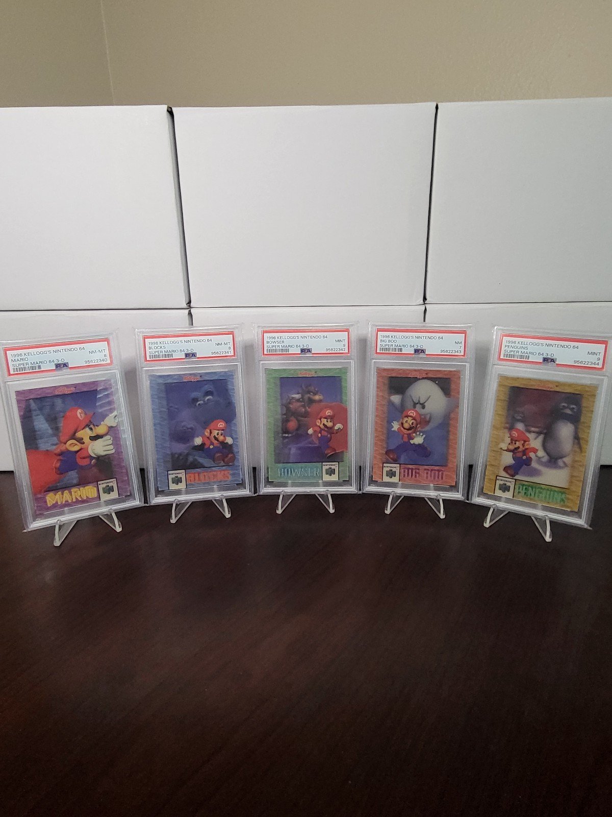1996 Kellogg's Nintendo 64 Super Mario 64 3-D FULL SET Sequential PSA graded!
