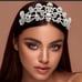 Halloween Skull Heavy Duty Rhinestone Bling Tiara W/Combs Goth Costume