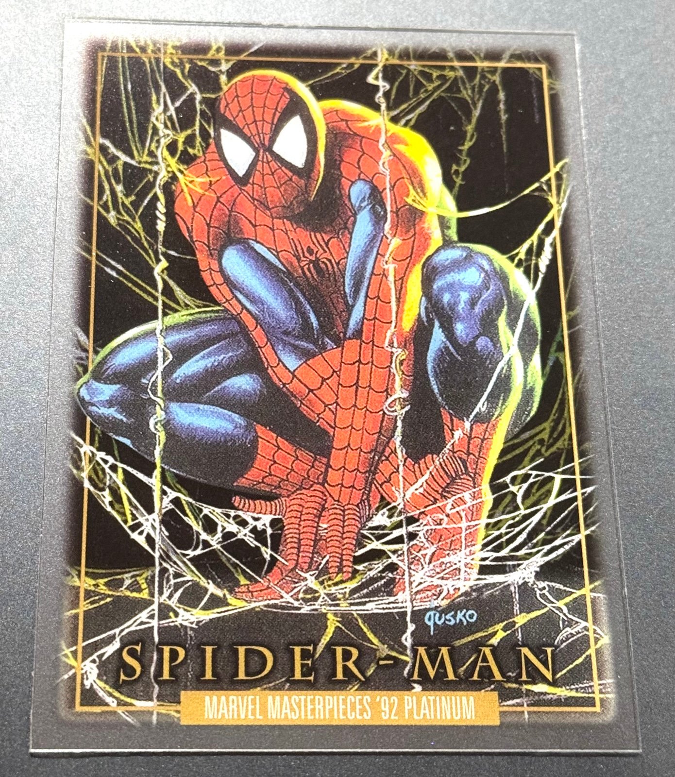 2024 Upper Deck Marvel Masterpieces 92 Platinum Spider-Man Clear Cut