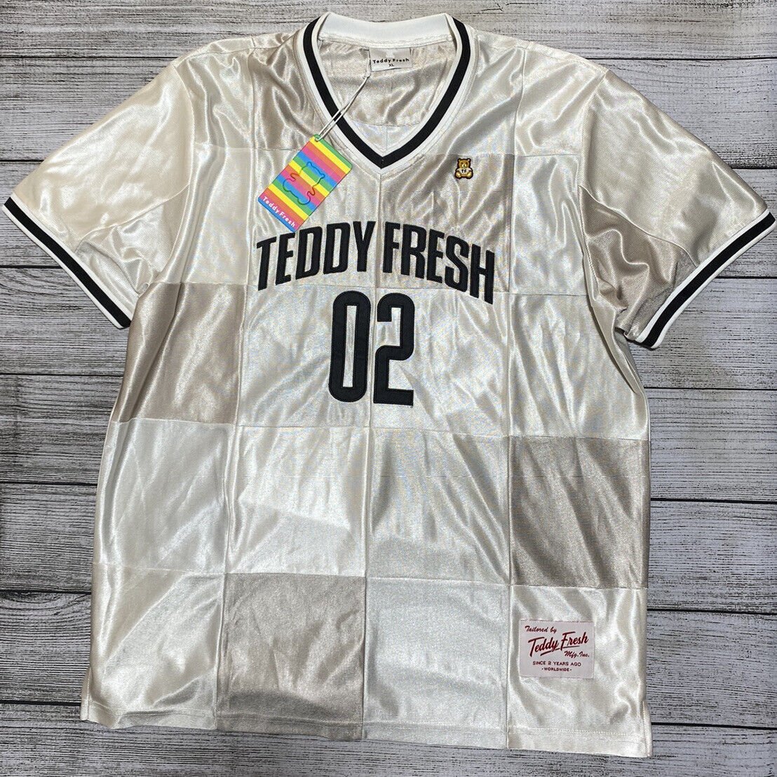 Teddy Fresh Jersey Street Fashion Sz XL Silver Polyester Street Wear NWT