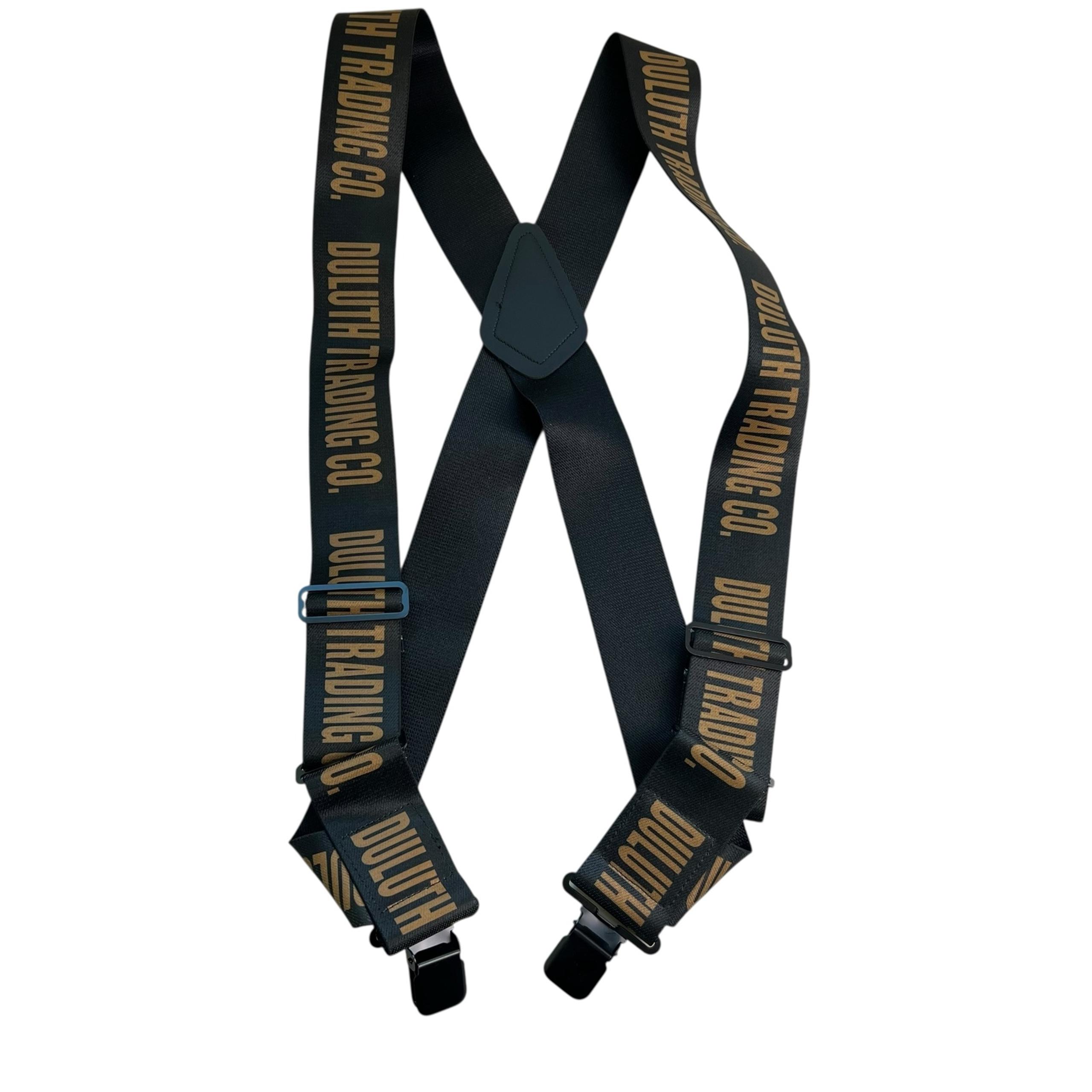 Duluth Trading Co Men’s Logo Spell Out Suspenders OS Black/Brown