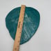 Art Studio tray plate flat Leaf turquoise green glaze signed Eduardo Lanis beaut