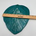 Art Studio tray plate flat Leaf turquoise green glaze signed Eduardo Lanis beaut