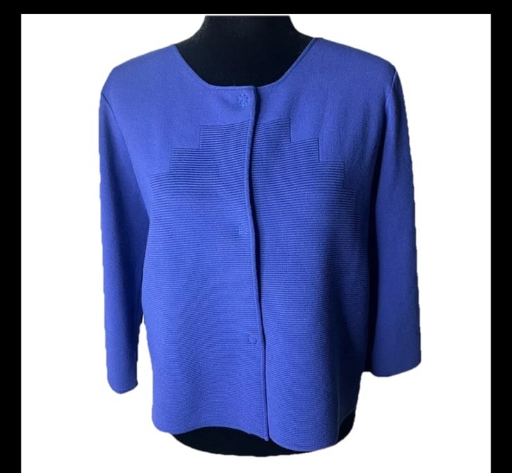 Armani collezioni cardigan snap sweater 10 purple made in Italy