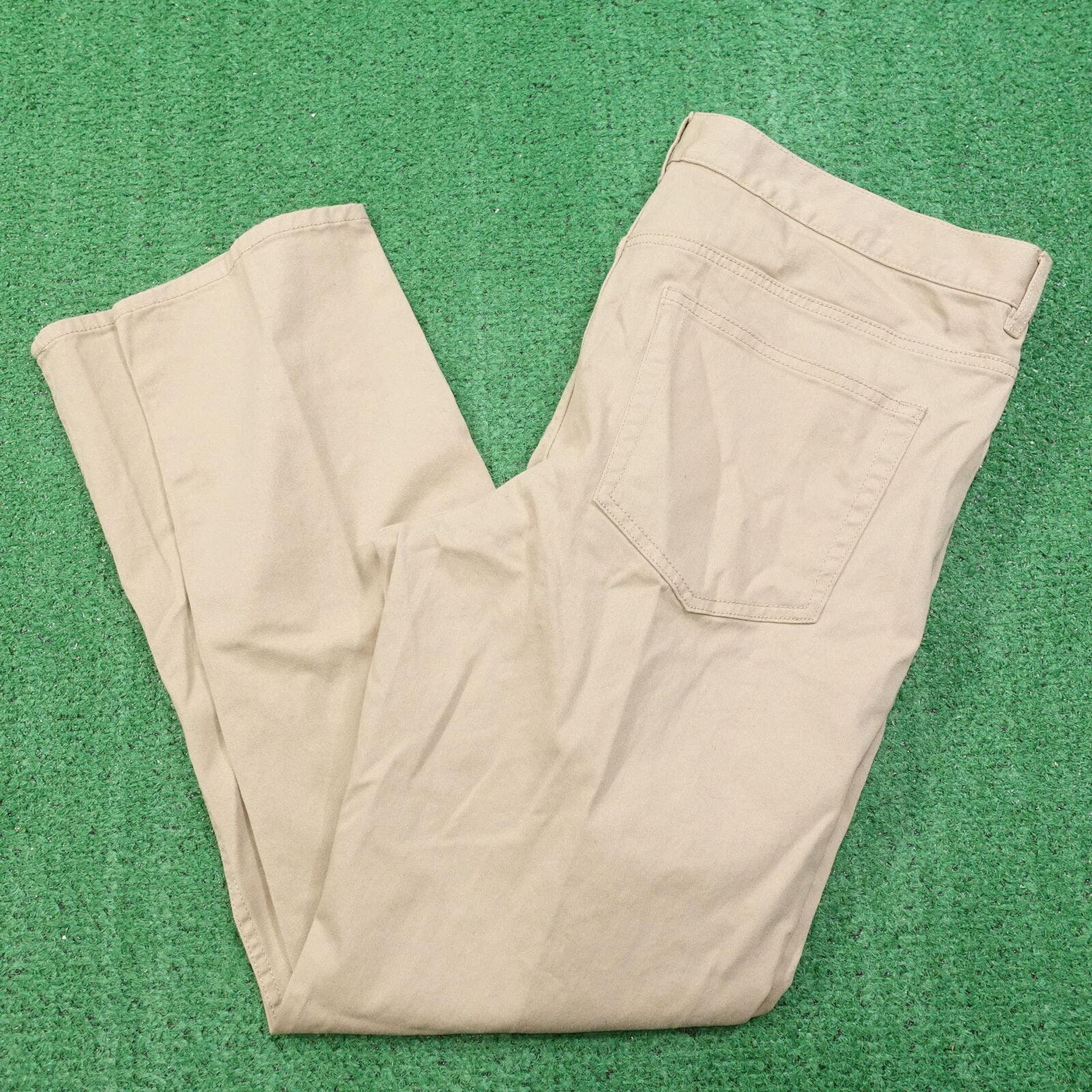 H&M SLIM FIT BEIGE KHAKI COTTON BLEND CHINO PANTS MENS SIZE 38 EUC