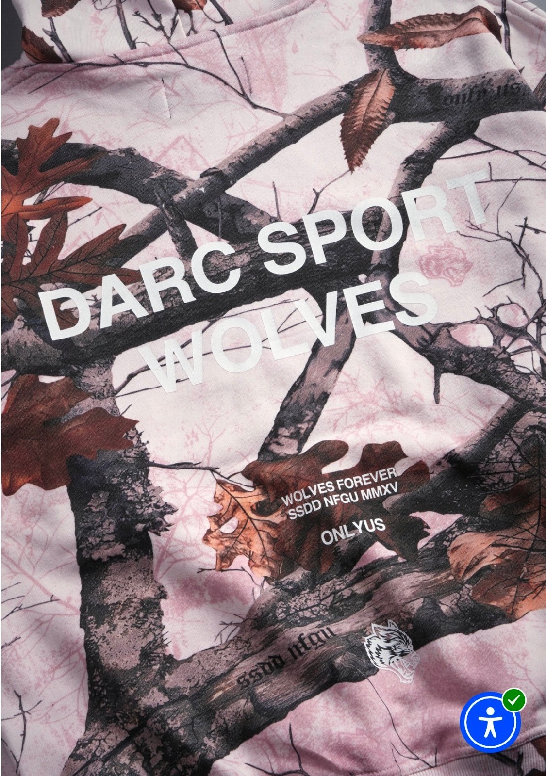 DARC SPORT X NO WEAPON DARC MAUVE WOODLAND CAMO “BABY PINK” HOODIE - X LARGE