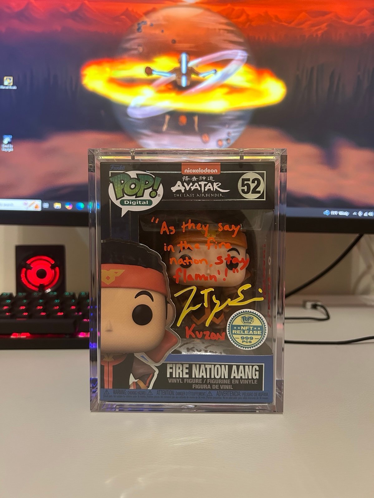 Signed Fire Nation Aang Funko Pop NFT