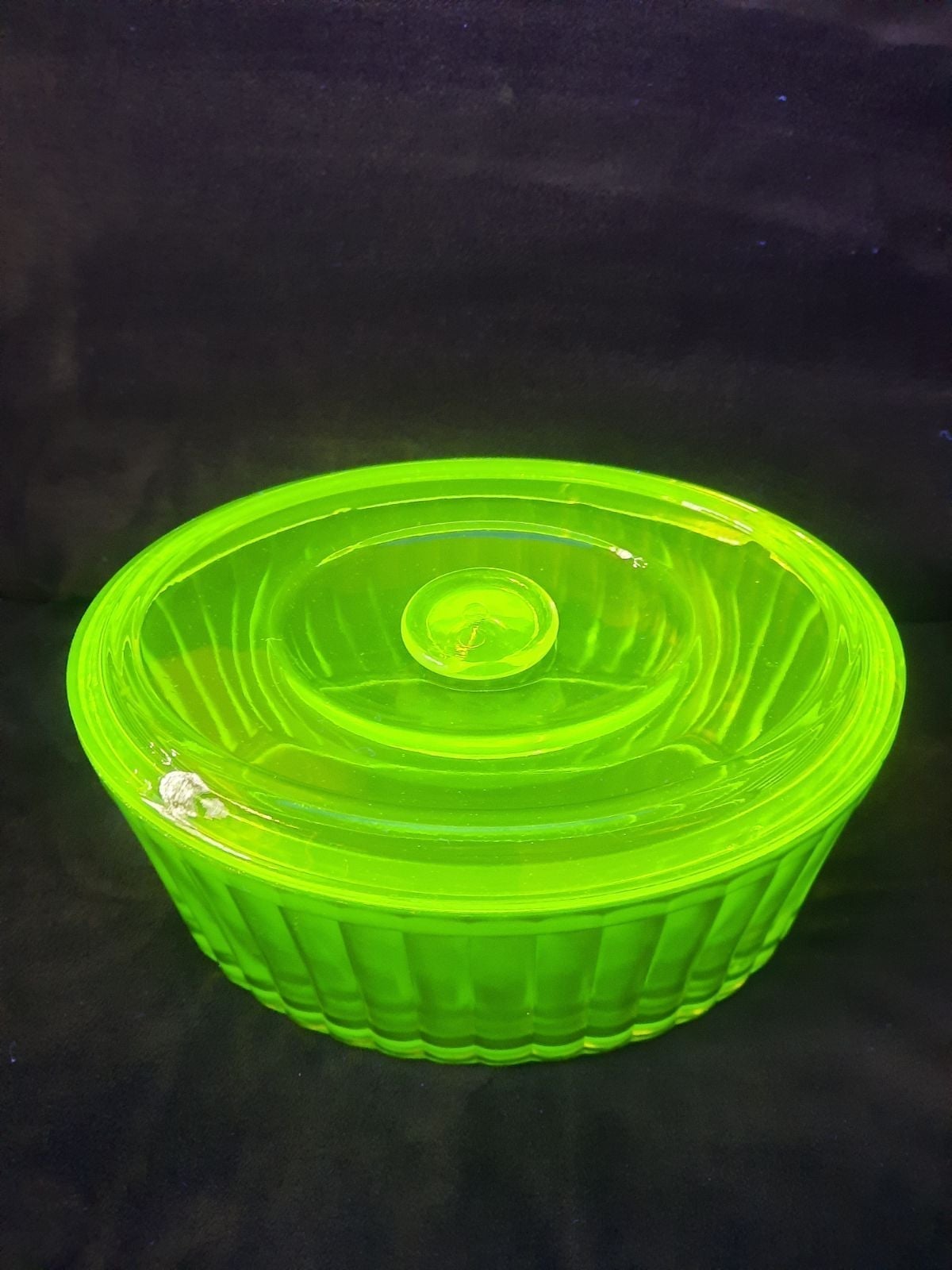 Vintage Depression Glass Oval Refrigerator Container