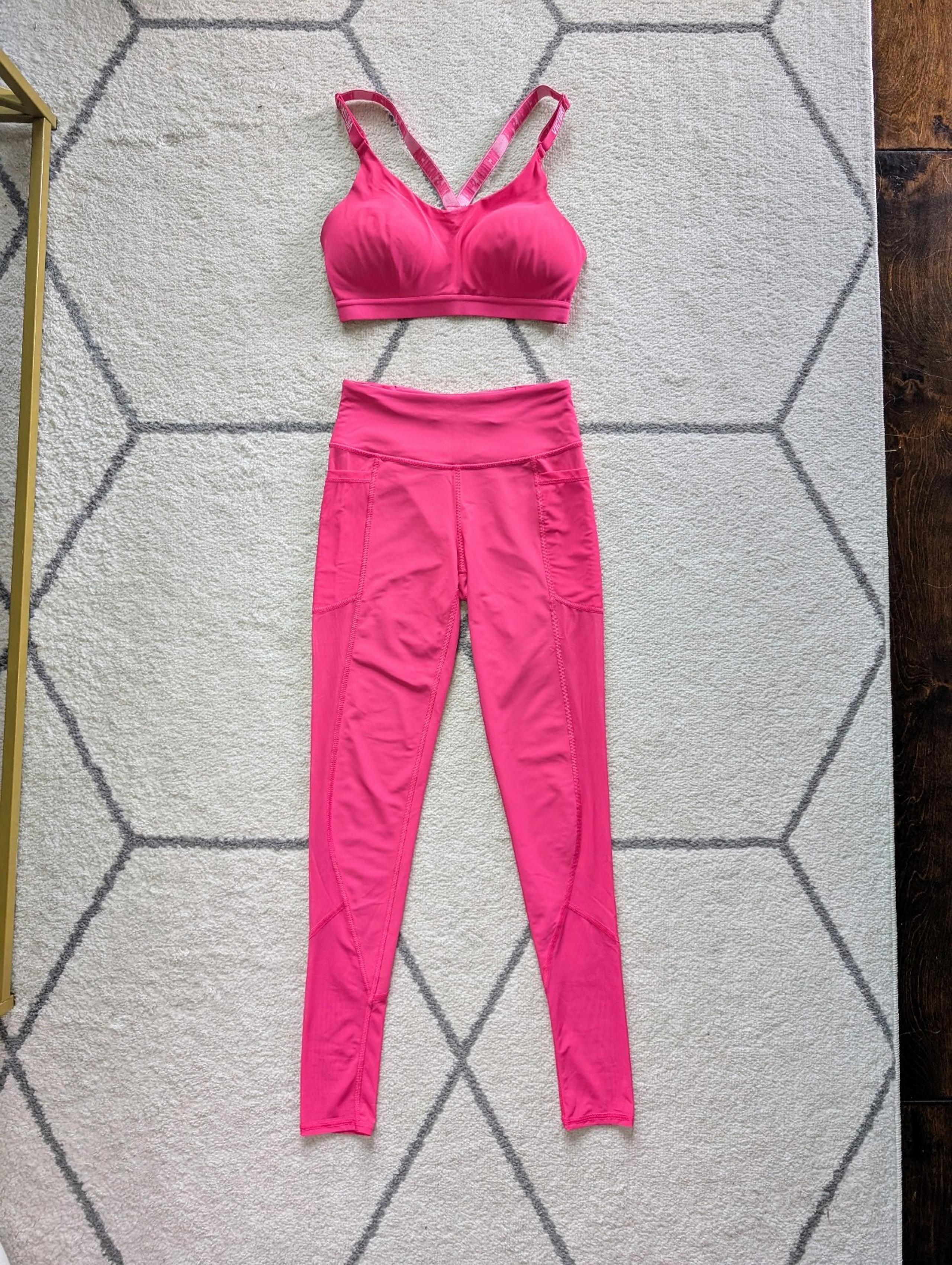 Victoria's Secret Sport Hot Pink Matching Workout Set - Bra and Leggings. XS/32D