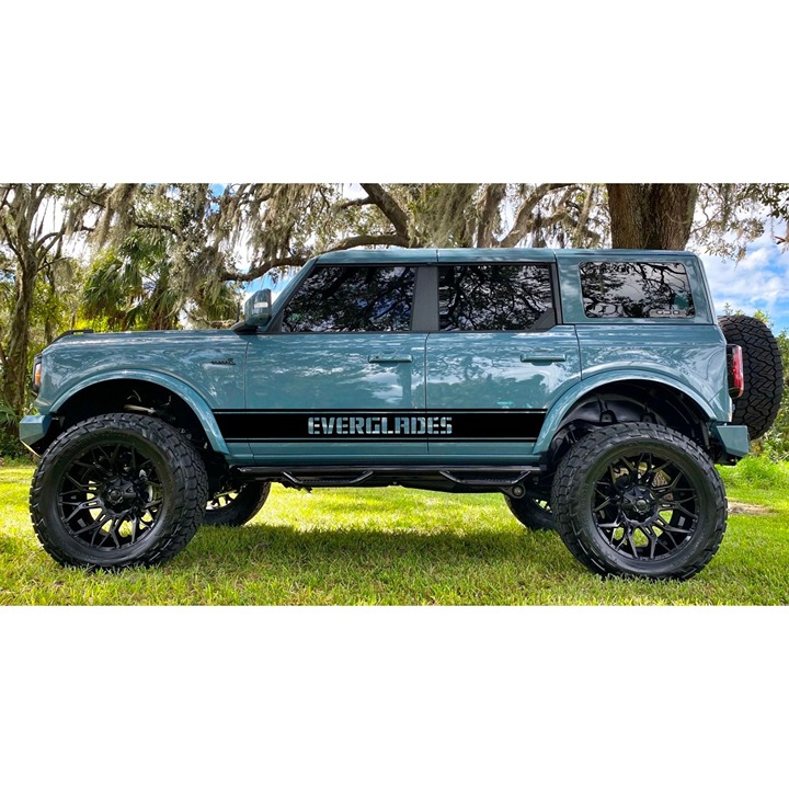 Ford Bronco 2021-2024 EVERGLADES LOGO Vinyl Side Decals 4DR Off Road Graphics Li