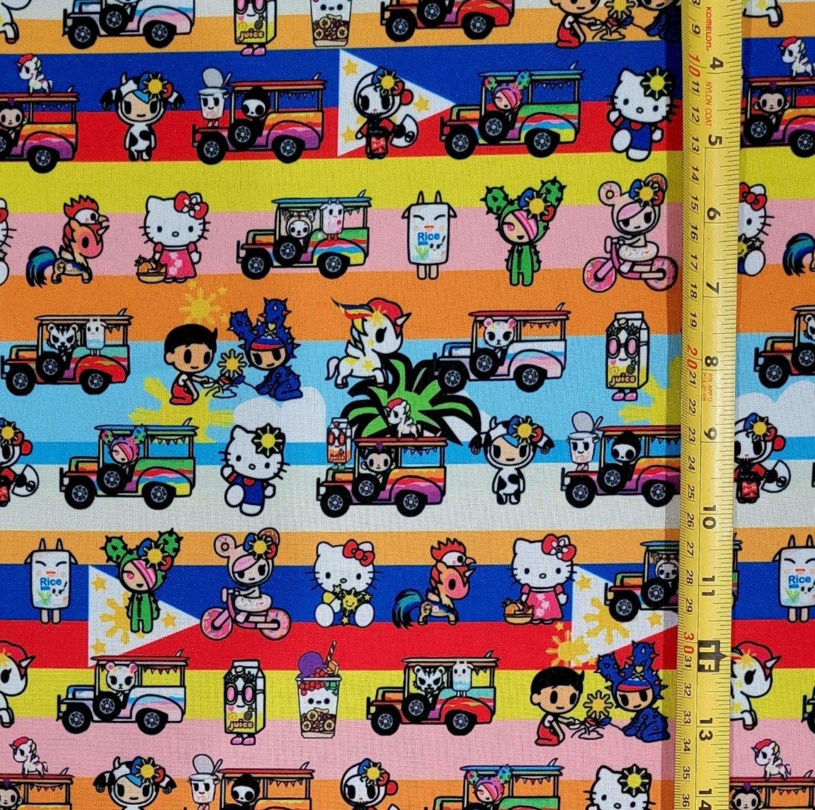 TOKI DOKI X HELLO KITTY FRIENDS PHILIPPINES 1 YARD FABRIC (36 X58 ) BRAND NEW