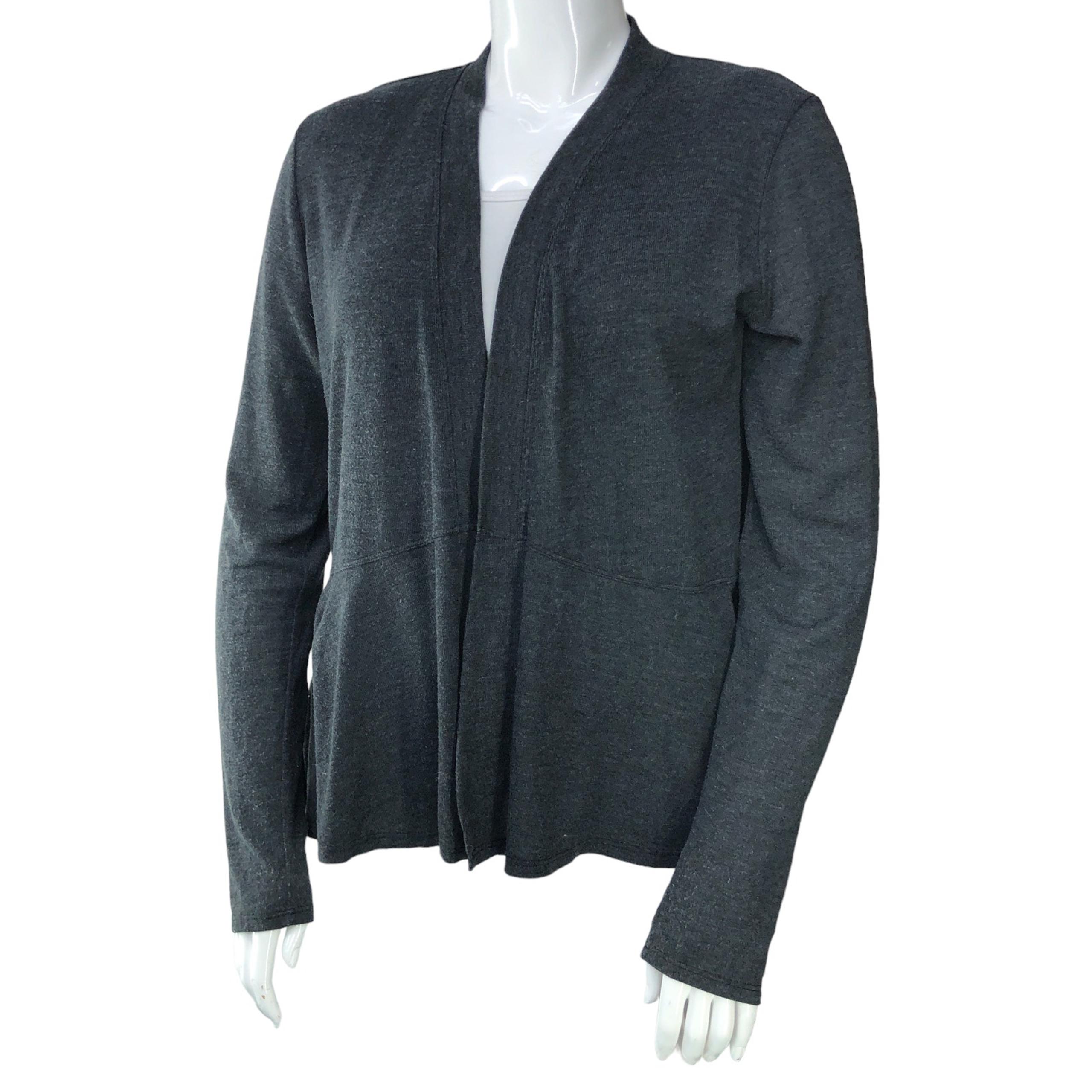 Fresh Produce Womens Size XXL Cardigan Sweater Open Peplum Grey Gray USA Made