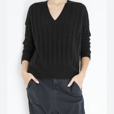 Nili Lotan Black Maddox 100% Cashmere V-Neck Relaxed Fit Sweater XS