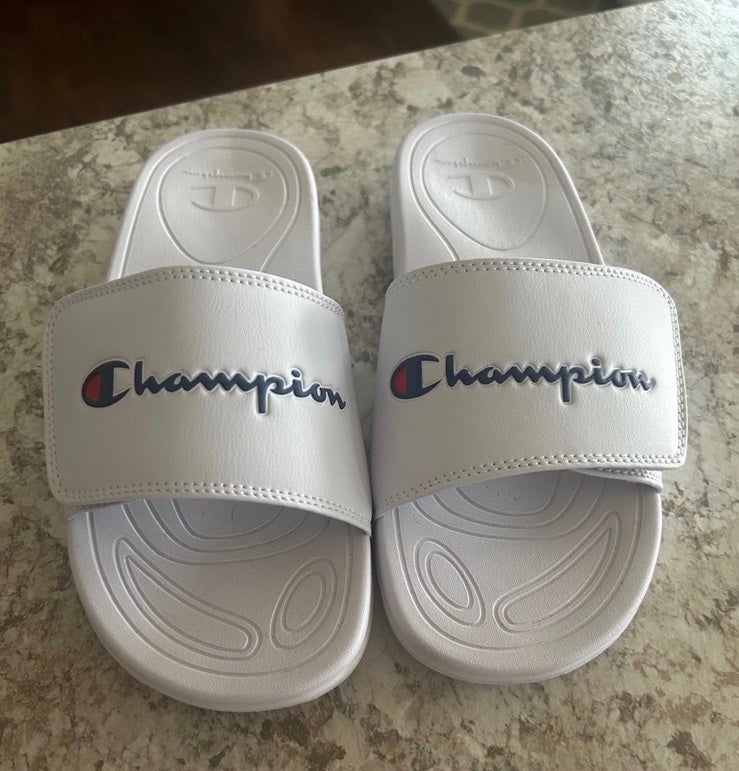 Champion sandals deals white
