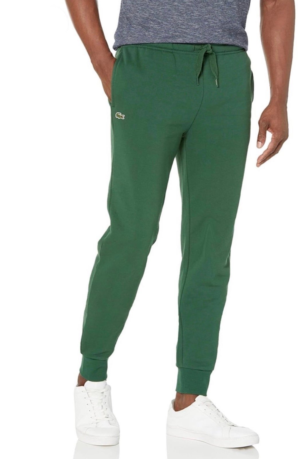 Lacoste® French Sportswear Stipple Stitch Fleece Joggers in Royal Green Ⓢ *NWT!