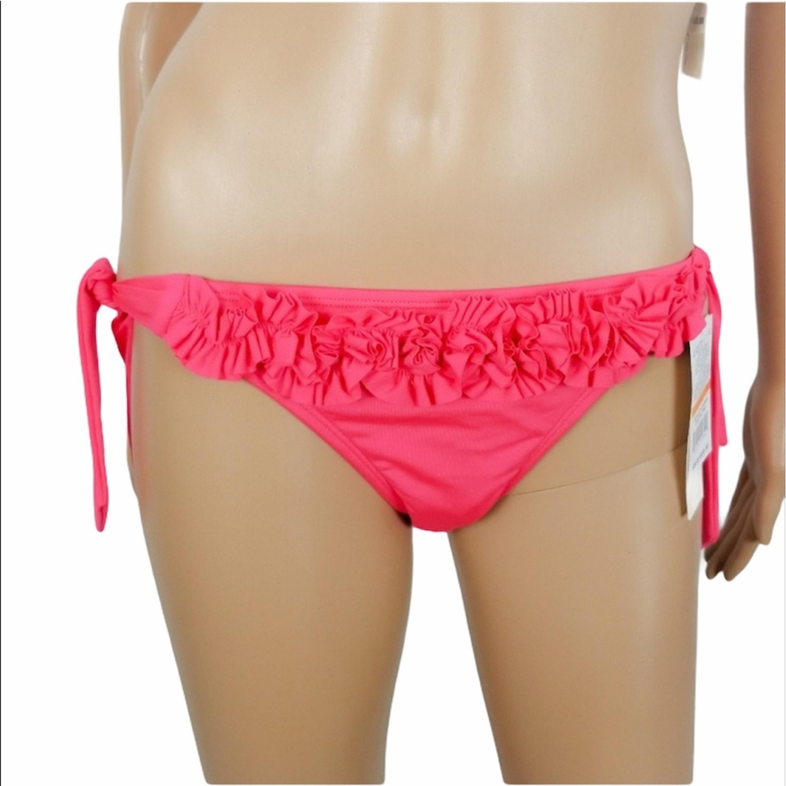 Kenneth Cole Women’s S Red Ruffled Tie-Side Bikini Bottom – New with Tags