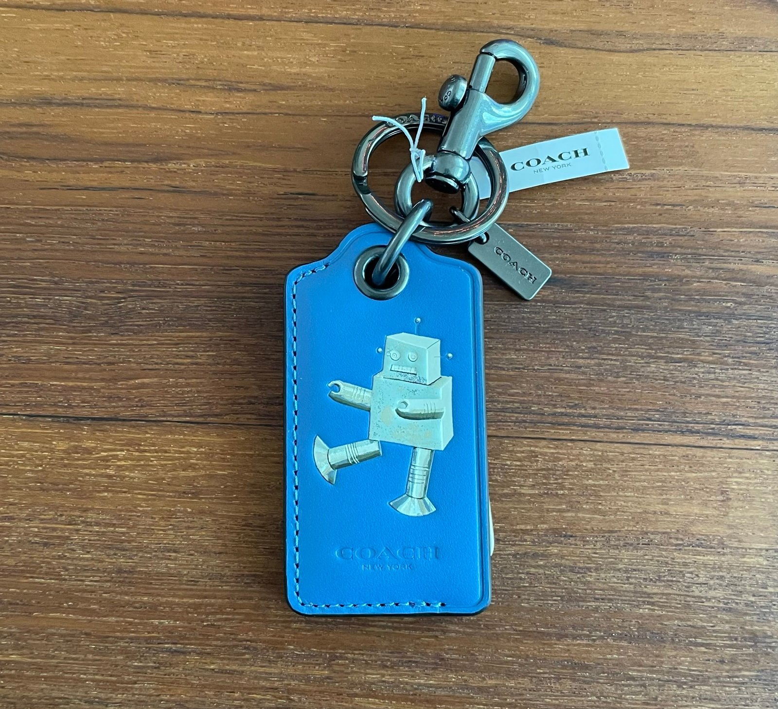 Coach Bottle Opener Key Fob In Signature Canvas Robot