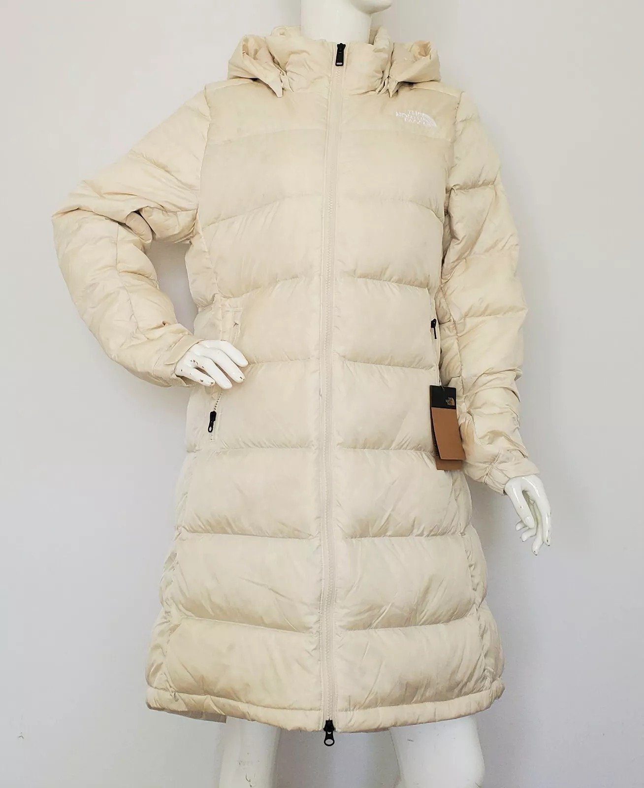 THE NORTH FACE WOMEN METRO 3 PARKA DOWN WINTER HOODIE PUFFER COAT WHITE Size M