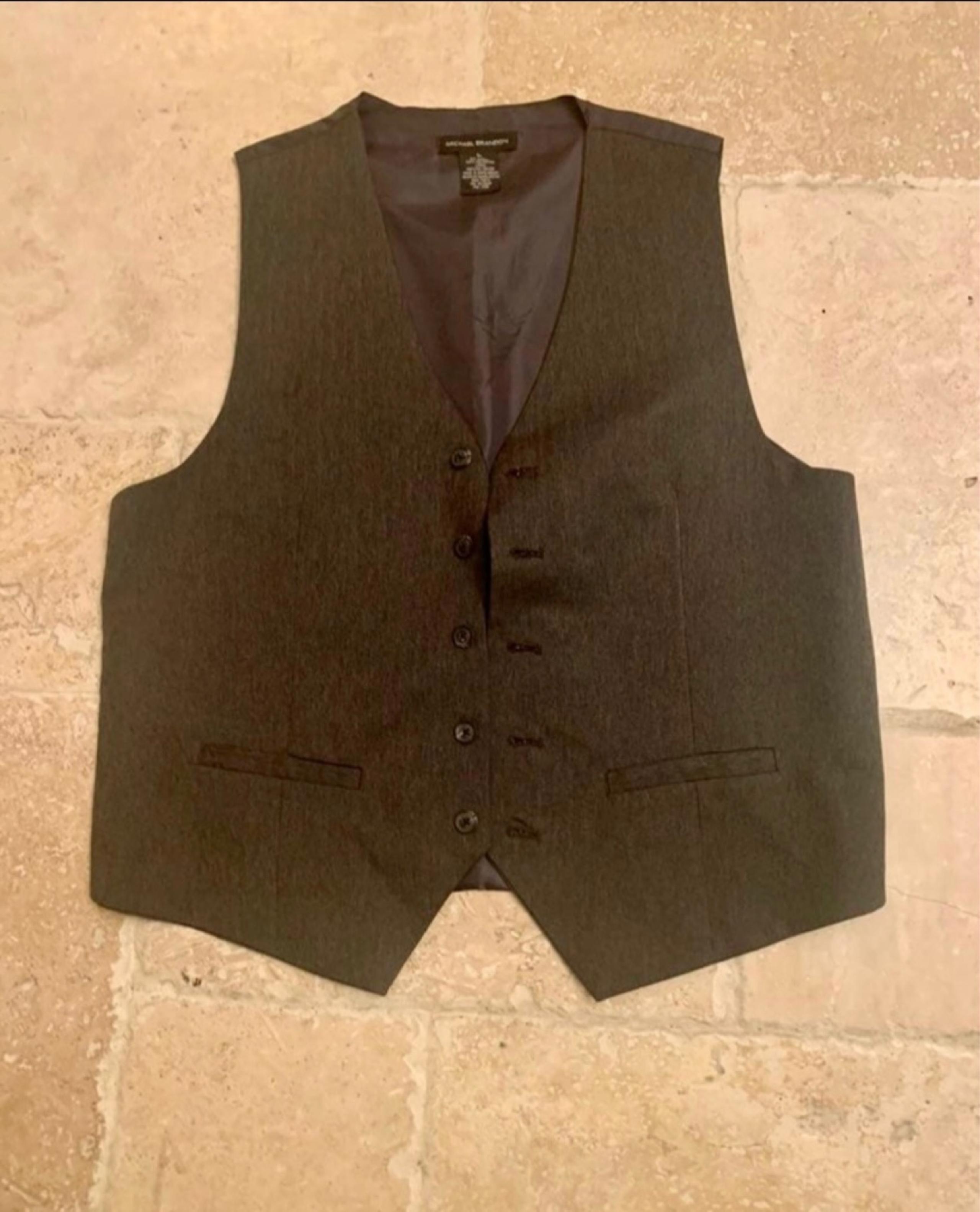 Michael Brandon men gray Vest size L