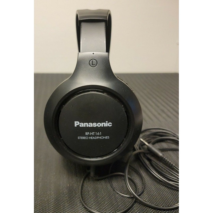 Panasonic Headphones RP-HT161-K Full Sized Over The Ear Lightweight Long Corded