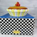 Gorham Merry Go Round PAT-A-CAKE Cherry Pie Yellow Striped 9 Covered Pie Plate