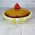 Gorham Merry Go Round PAT-A-CAKE Cherry Pie Yellow Striped 9 Covered Pie Plate