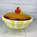 Gorham Merry Go Round PAT-A-CAKE Cherry Pie Yellow Striped 9 Covered Pie Plate