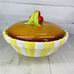 Gorham Merry Go Round PAT-A-CAKE Cherry Pie Yellow Striped 9 Covered Pie Plate