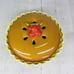 Gorham Merry Go Round PAT-A-CAKE Cherry Pie Yellow Striped 9 Covered Pie Plate