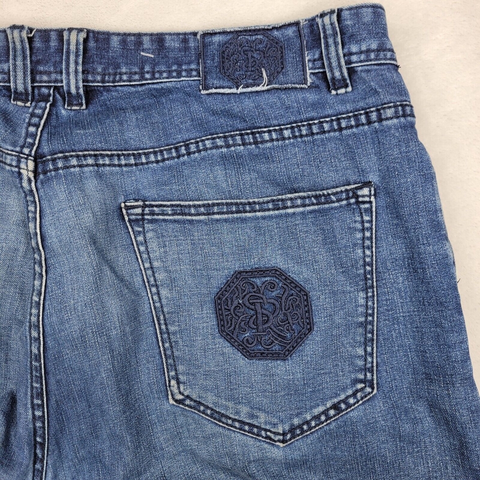 Stefano Ricci Jeans Men 36x28 Embroidered Logo Italian Luxury Denim Pants Adult*