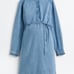 Denim maternity dress short with tie